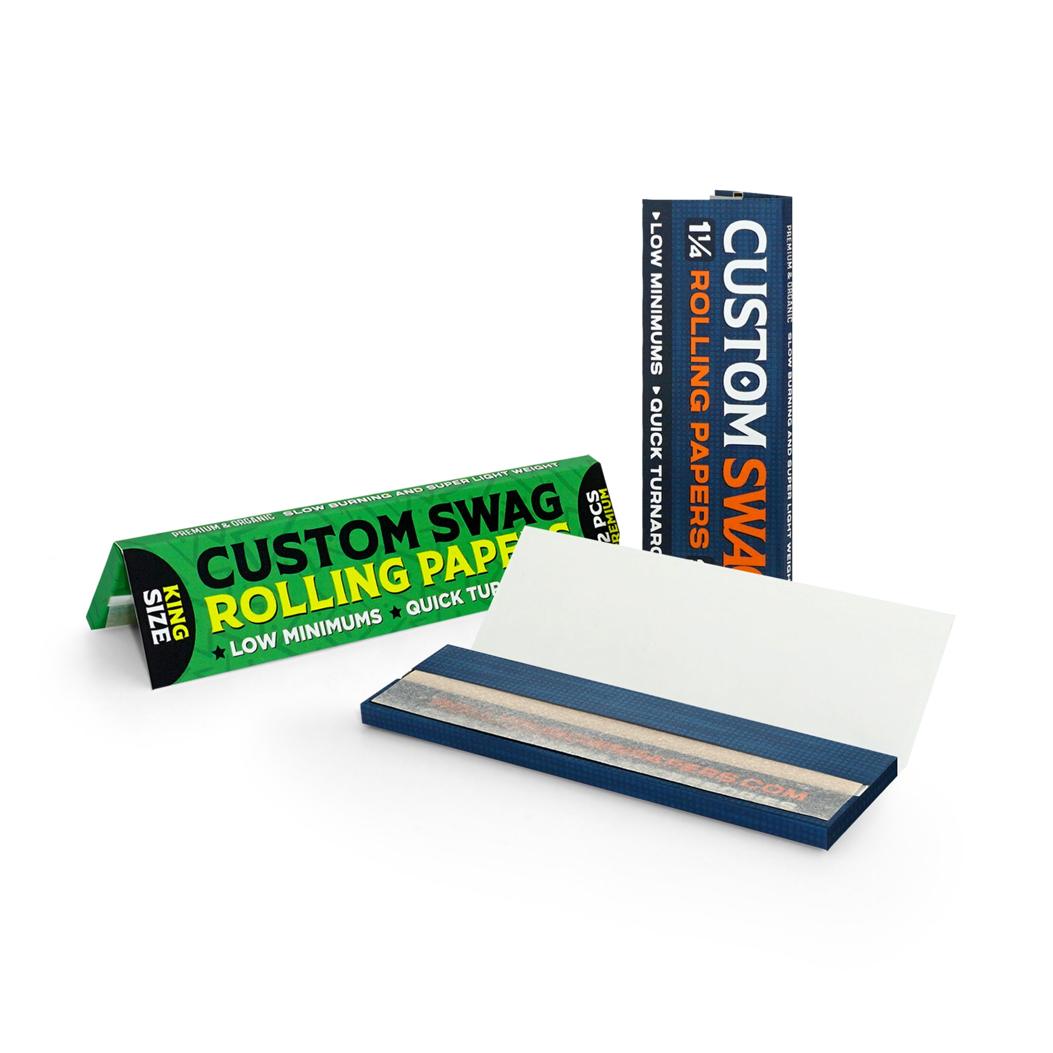 LOW MINIMUM Custom Rolling Paper Booklets For SWAG!