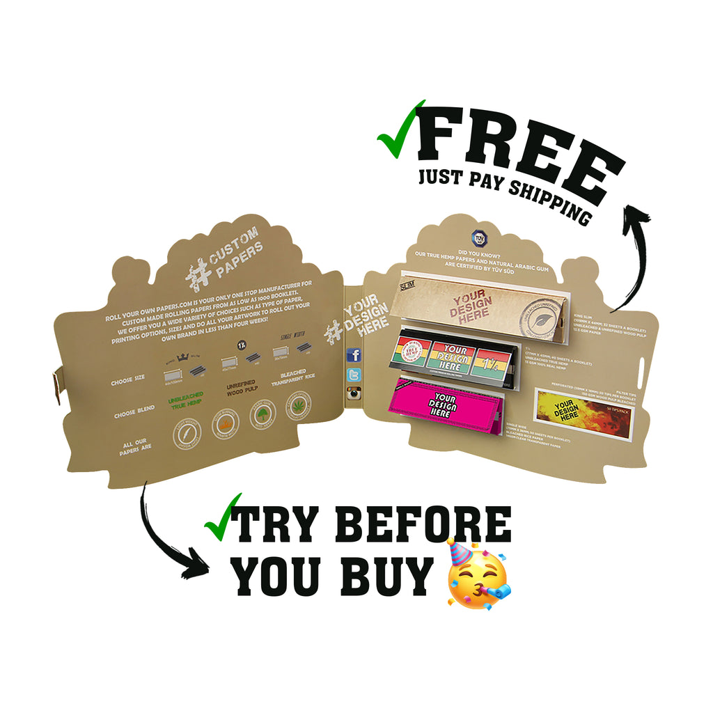 Free rolling paper samples from RYOP – ROLL YOUR OWN PAPERS.COM