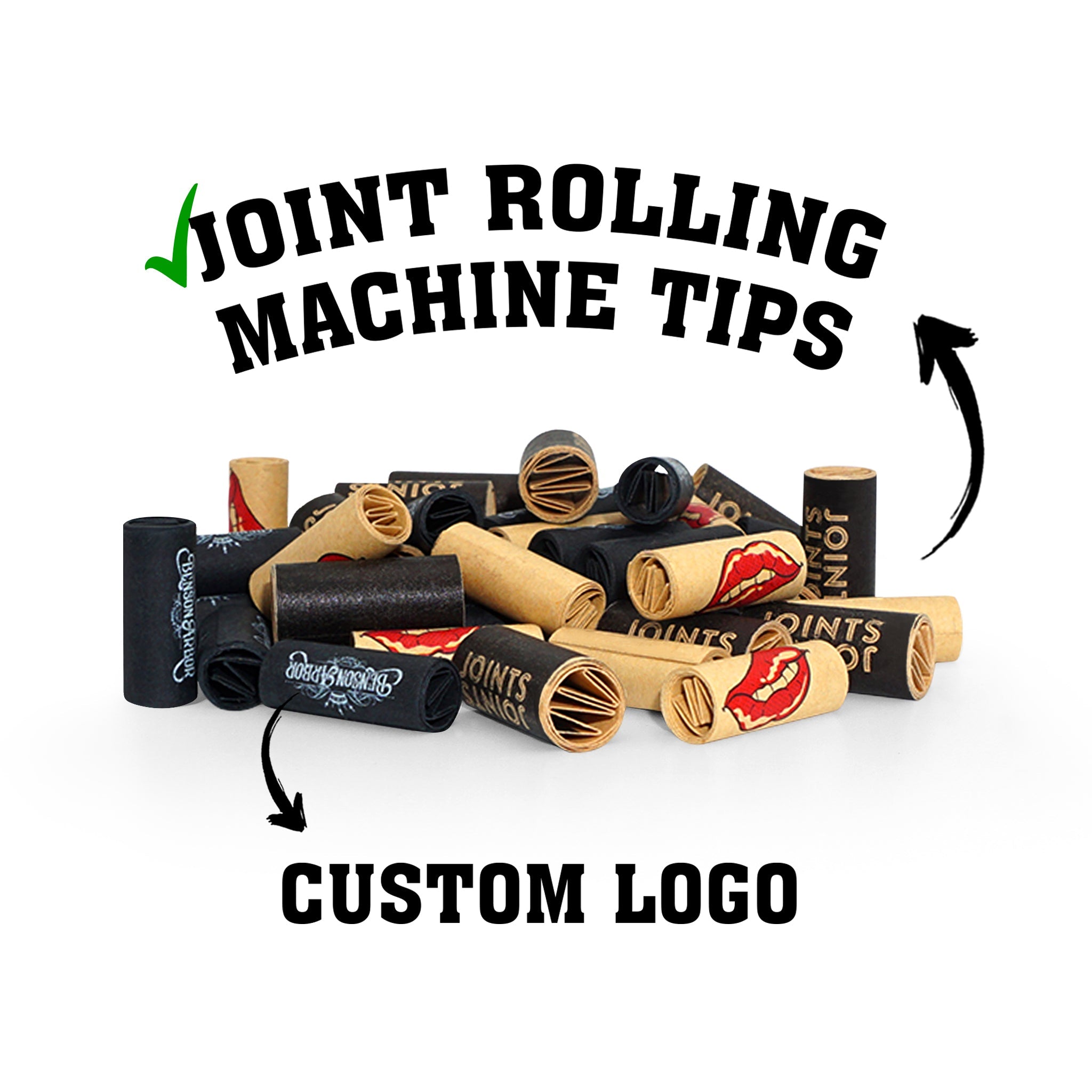 DIY: W Shaped Pre Rolled CUSTOM PRINTED Crutch Tip in Bulk Packaging 7mm