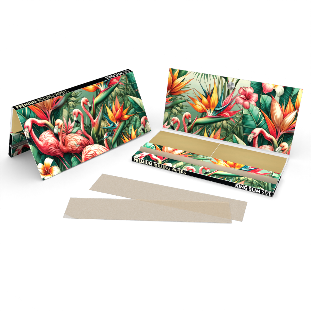 ROLLING PAPERS CRUTCHES MAGNETS - FLAMINGO HELICONIA