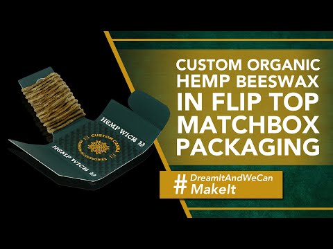 Custom Organic Hemp Beeswax Wick In Flip Top Matchbox Packaging