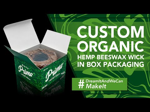 Custom Organic Beeswax Hemp Wick, Flip Top Box Format