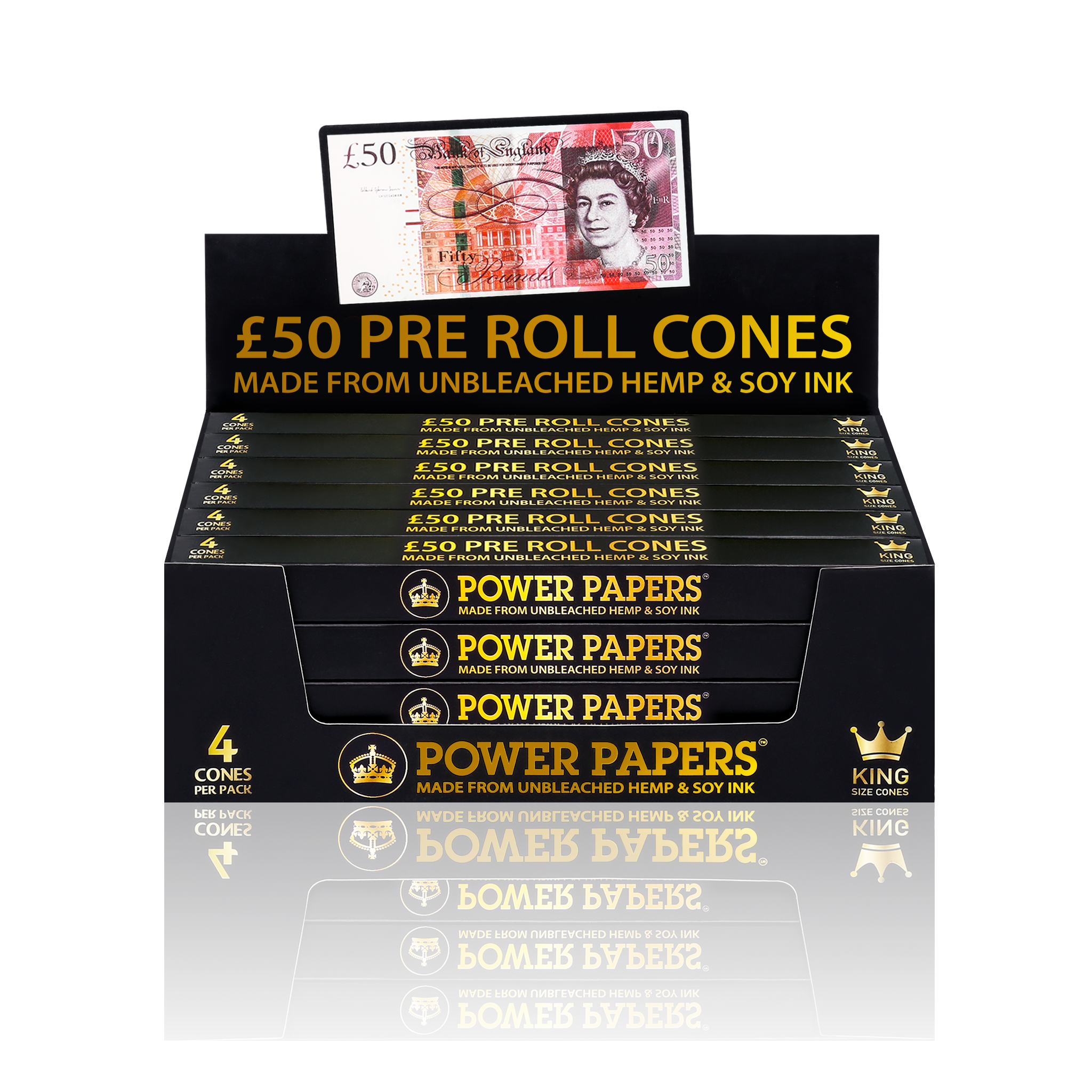 POWER PAPERS™ GBP£50 Pre Rolled Cones