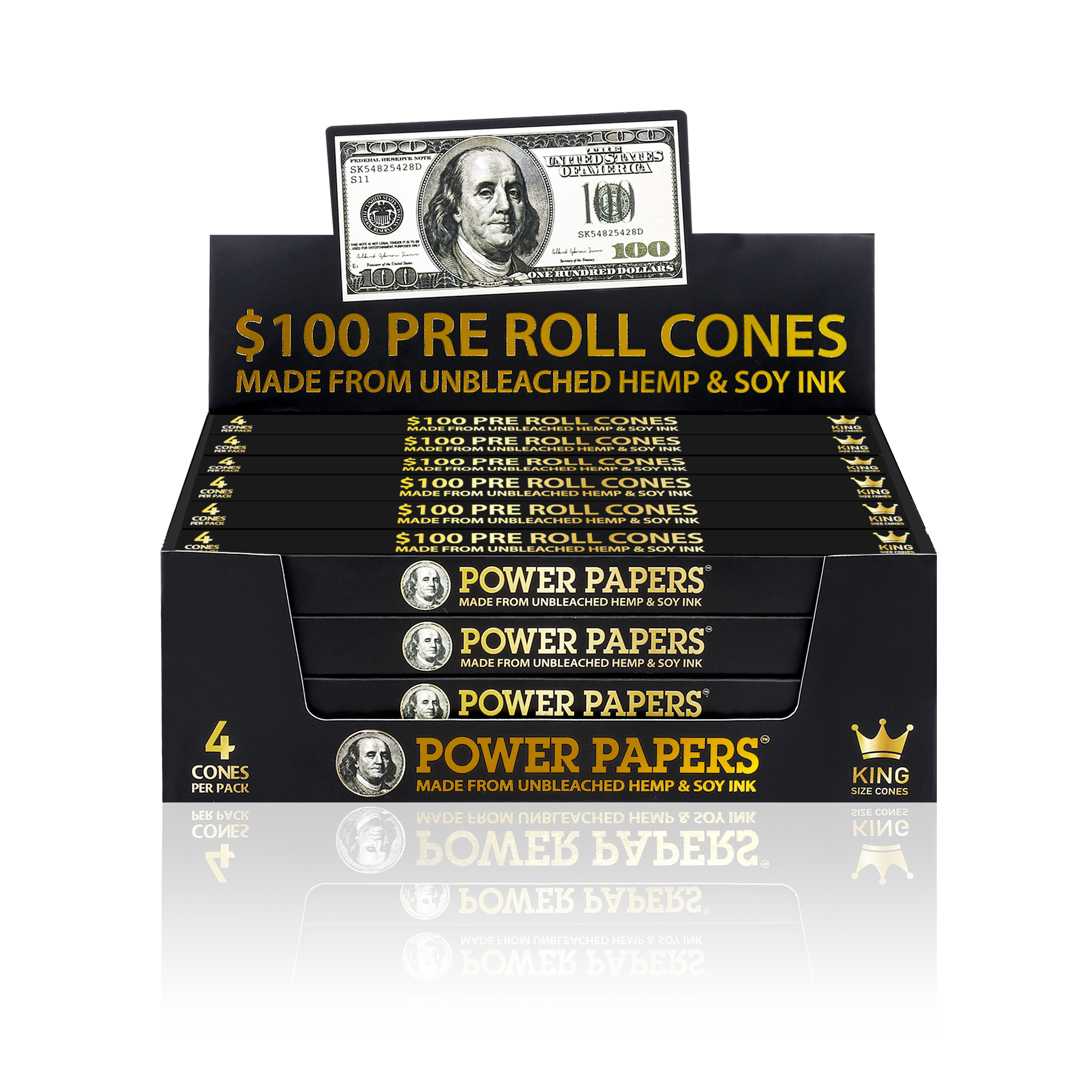 POWER PAPERS™ USD$100 Pre Rolled Cones