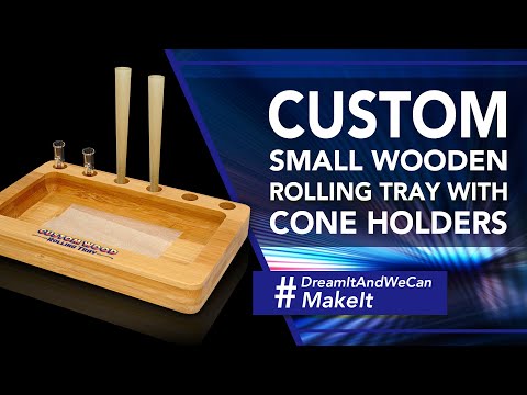 Custom Wood Rolling Tray With Pre Rolled Cone Holders