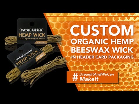 Custom Organic Hemp Beeswax Wick In Header Card Packaging