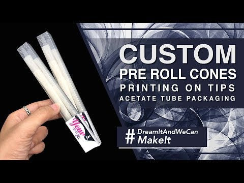 Custom Pre Rolled Cones Printing on Tips in Acetate Box Packaging (6CT)