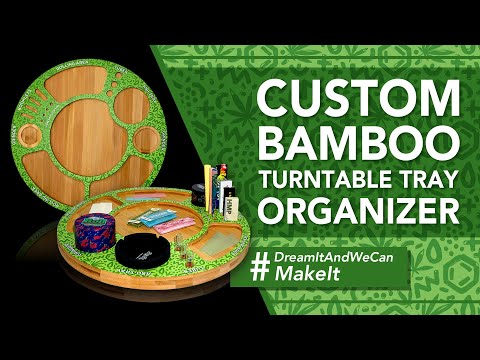 Custom Bamboo Turntable Tray Organizer