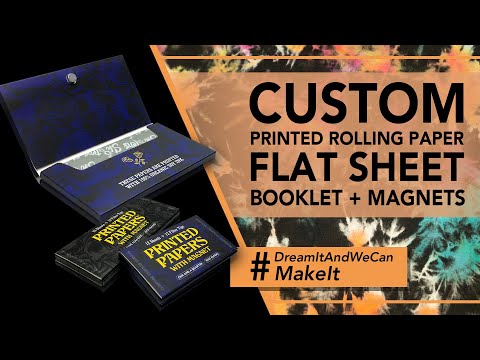 Custom Printed Rolling Paper (Flat Sheet Booklet + Magnets)