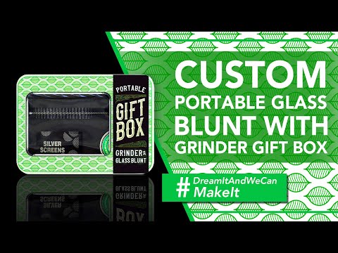 Custom Portable Glass Blunt With Grinder Gift Box 🎁