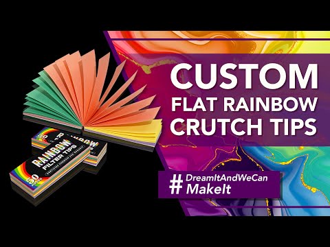 Custom Flat Rainbow 🌈 Crutch Tips