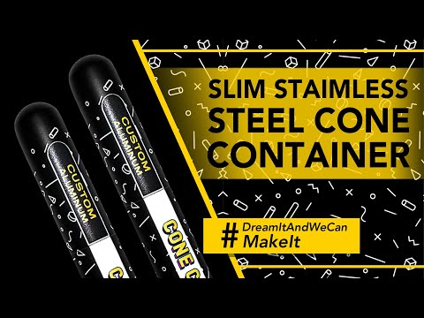 Custom Slim Stainless Steel Cone Container