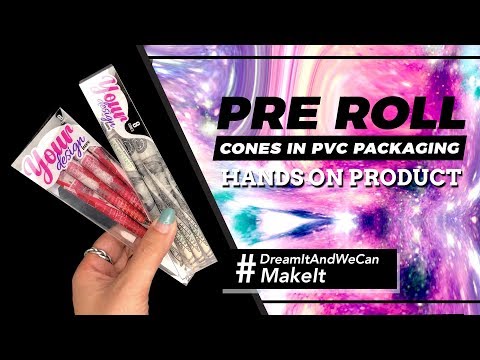 Custom Pre Rolled Cones Printing on Papers in Acetate Box Packaging (8CT)