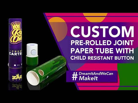 Custom Pre Rolled Joint Paper Tube With Child Resistant Button